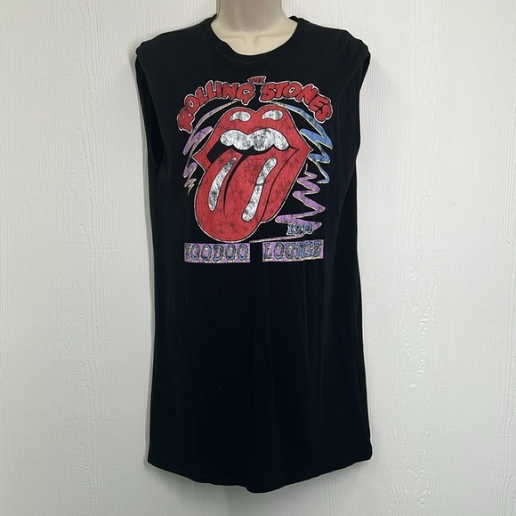 H&M - The Rolling Stones Voodoo Lounge Graphic Sleeveless T Shirt Dress Size S - Picture 3 of 9